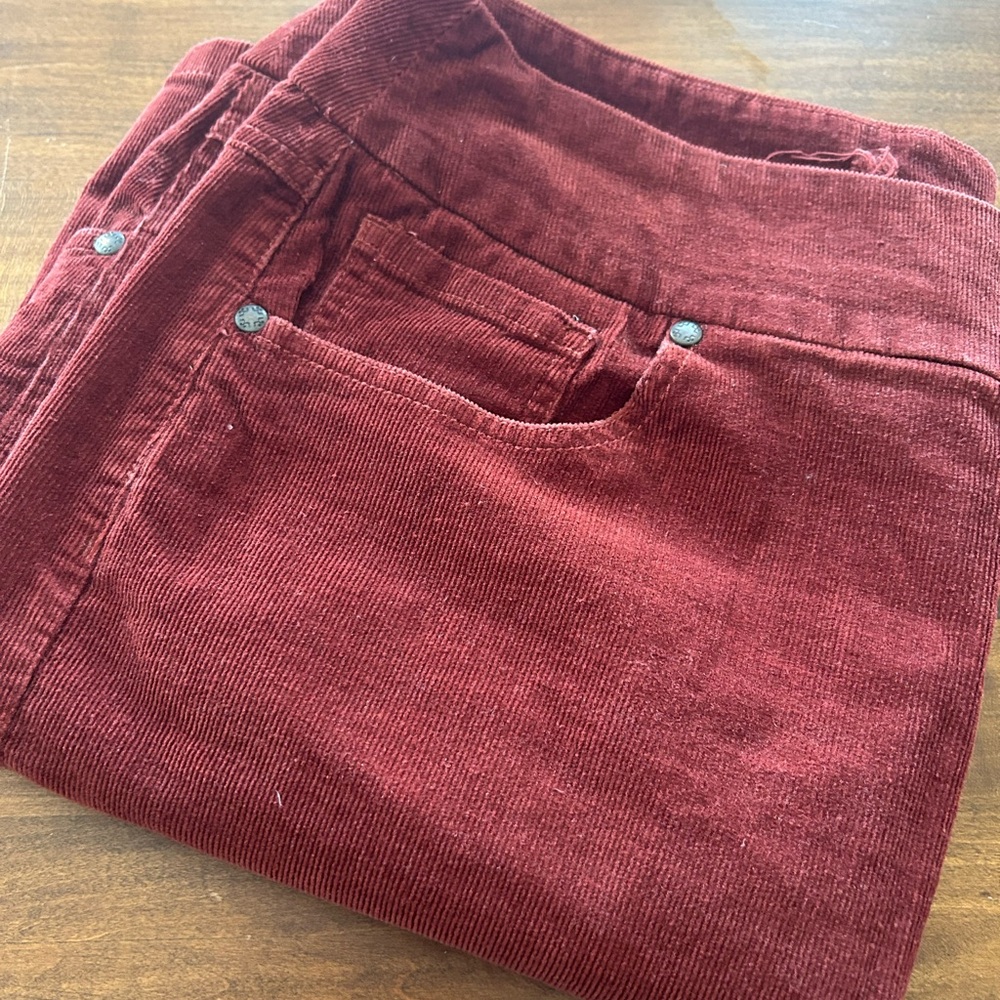 Corduroy Skirt in Deep Wine Red